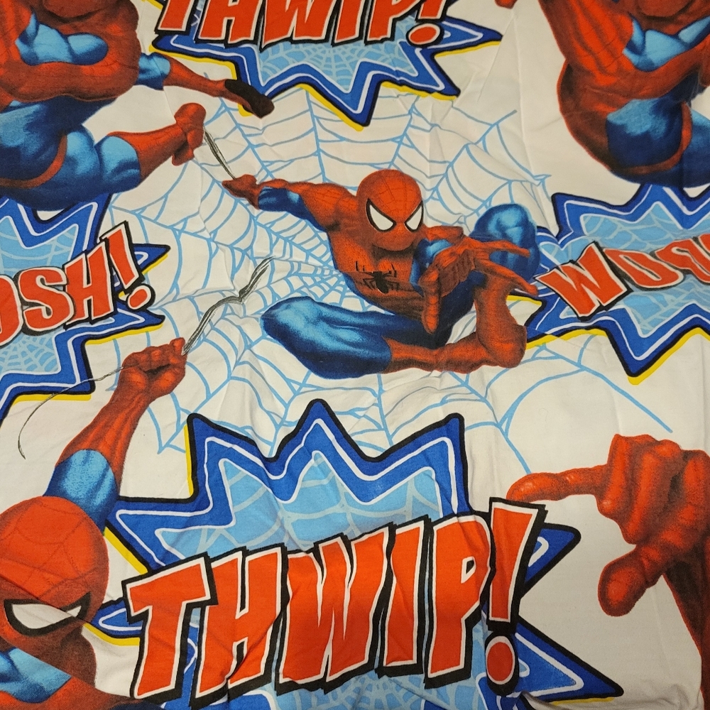 3 Pcs Twin Sheet Set Marvel Spider-Man Hero Bed Flat Fitted Pillowcase Vtg 2011
